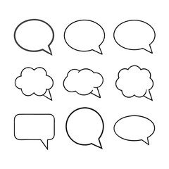 Line art speech bubbles bundle in vector format, perfect for clean, modern designs.