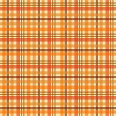 Yellow orange tartan plaid seamless vector pattern, decorative background, wallpaper, textile print, wrapping paper.