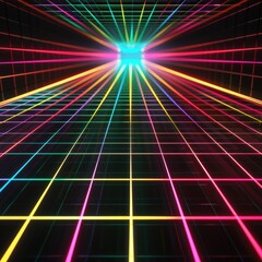 Neon grid lines
