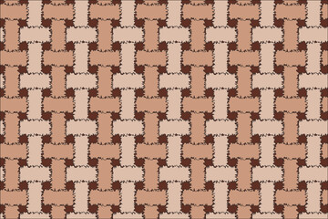 Woven pattern vector seamless decorative pattern of braided bands. White texture. Basket weave seamless pattern. Wicker repeating texture. White wicker pattern as background. Fashion minimalist design