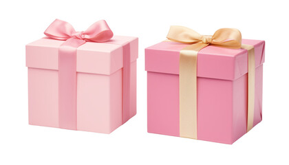 Obraz premium set of pink gift box isolated on transparent background cutout