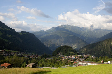 Fototapeta premium landscape view onto Finkenberg in Ziller valley in Austria