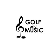 music and golf logo design concept stock vector illustration