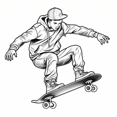 Skateboarder performing a trick in mid-air during a skateboarding session