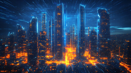 Fototapeta premium Digital Cityscape.