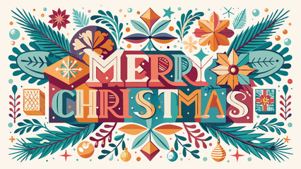 Merry Christmas greeting cards. Trendy square Winter Holidays art templates. border design is pattern Thai art style.