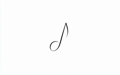 Simple One-Line Drawing of a Music Note on a White Background