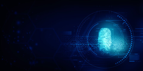 2d Illustration Fingerprint Scanning Technology Concept 