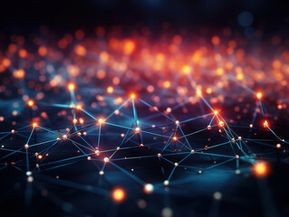 Abstract digital connection dots and lines