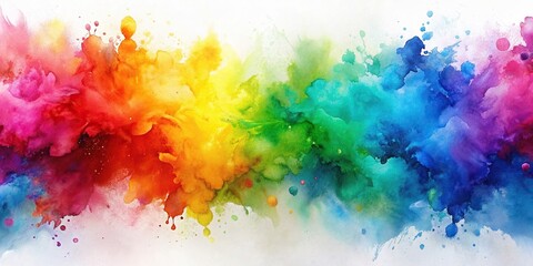 Fototapeta premium Colorful abstract watercolor background with a collision of different colors reflected, movement, palette, vivid,watercolor, rainbow, multicolor, pattern, abstract, background, beautiful