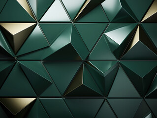 Abstract triangular dark green mosaic tile wallpaper texture