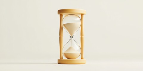 Time is Ticking: 3D Hourglass Icon Symbolizing the Passage of Time in a Minimalistic Style