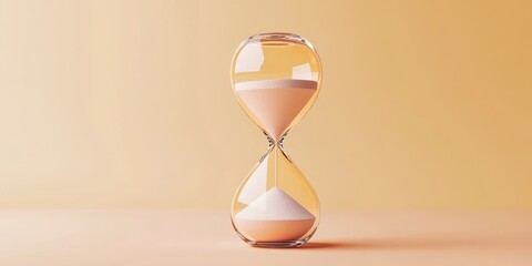 Futuristic 3D-Rendered Hourglass Icon Symbolizing Time Passage