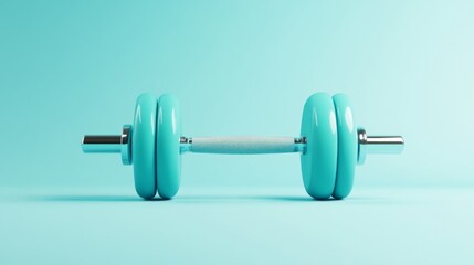 Minimalist 3D Dumbbell Icon for Strength Training and Weightlifting Concept