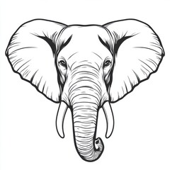 Adult Elephant’s Head with Majestic Features for Drawing © sanntoru