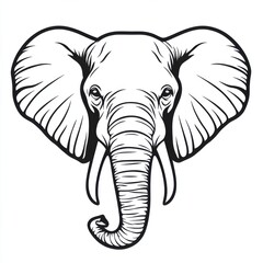 Adult Elephant’s Head with Majestic Features for Drawing