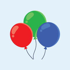 Balloon green red and blue three together