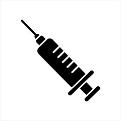 Syringe icon silhouette vector illustration design on white background.