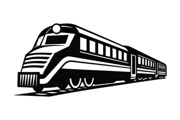 Realistic silhouette High Speed Railway Train vector illustration concept
