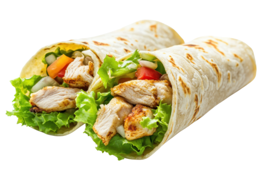 Delicious chicken wraps filled with fresh vegetables and grilled chicken, perfect for a healthy meal or quick lunch option.