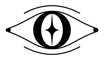 Eye line icon logo symbol
