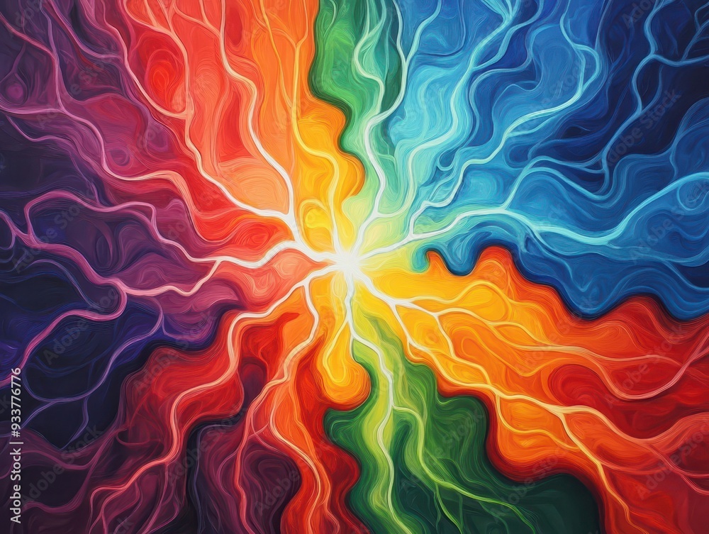 Leinwandbilder colorful abstract painting with vibrant, swirling patterns creating an energetic and dynamic visual 