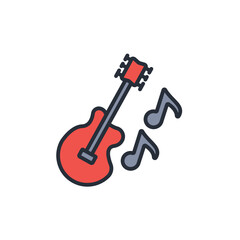 guitarist icon. vector.Editable stroke.linear style sign for use web design,logo.Symbol illustration.