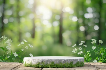 Stone platform in a forest