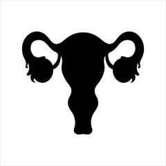 Uterus silhouette vector illustration design on white background.