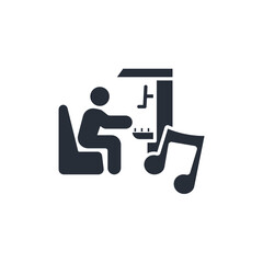 pianist icon. vector.Editable stroke.linear style sign for use web design,logo.Symbol illustration.