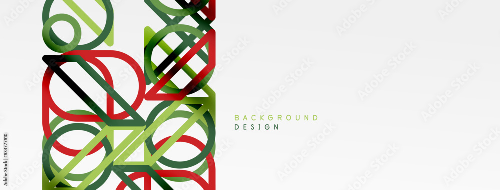 Poster abstract background - colorful circle lines technology or business digital template