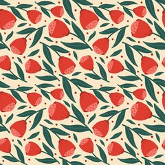 Retro Tulip flower pattern