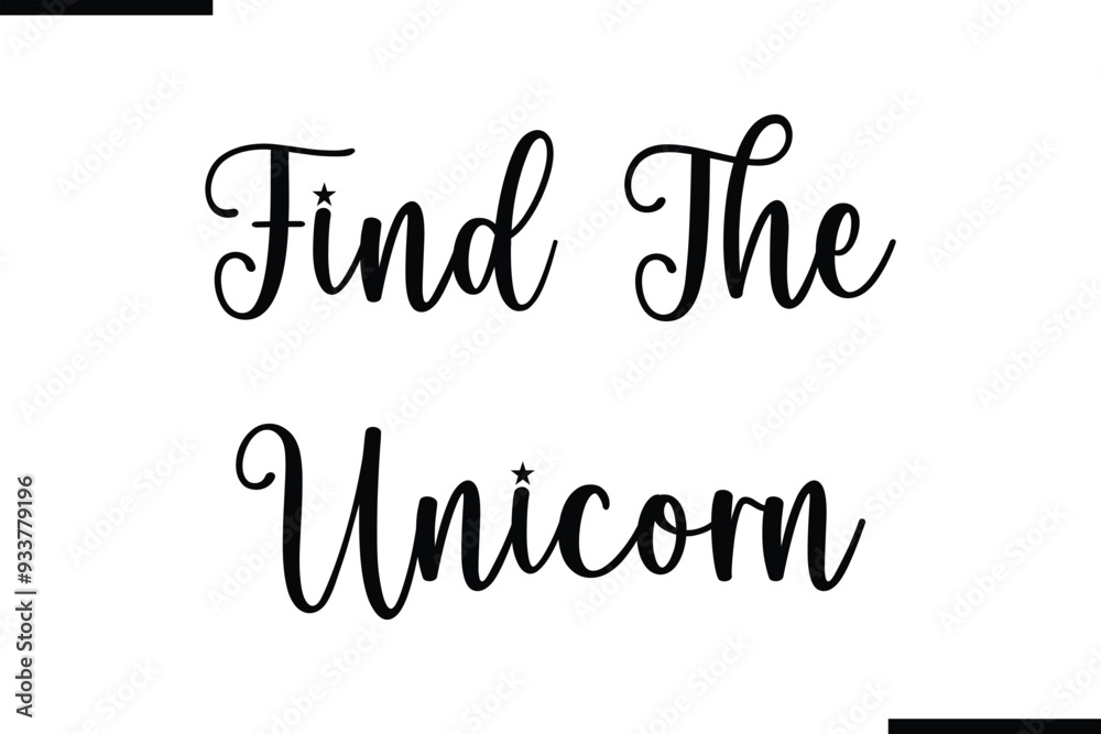 Fototapete find the unicorn text typography element
