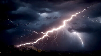 Dark Background with a Brilliant Flash of Lightning: Capturing the Intensity and Drama of a Stormy Night for Striking Visual Appeal.