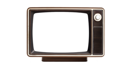 Vintage television set showcasing a blank screen sitting on a wooden surface with a retro design, symbolizing nostalgia and the evolution of technology in living rooms