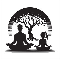 Yoga meditation vector icon