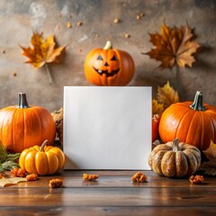 halloween pumpkin with paper