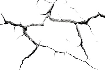 Obraz premium Black and white image of a detailed crack or fracture on a dark background, resembling a lightning pattern.