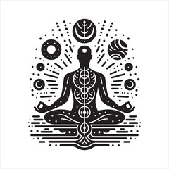 Yoga meditation vector icon