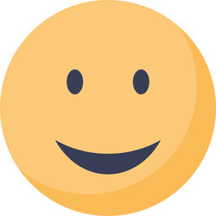 A simple yellow smiley face with eyes and a wide smile, symbolizing happiness and positivity.