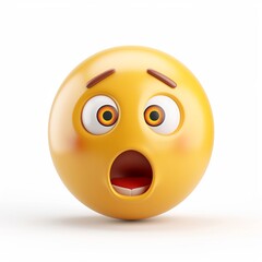 Fototapeta premium 3d Emoticon or scared or afraid yellow ball emoji.