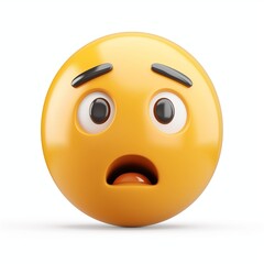 Fototapeta premium 3d Emoticon or scared or afraid yellow ball emoji.