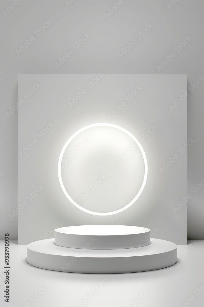 Sticker white stage with light ring