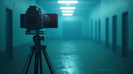 a external movie set of an horror film at 1100 am