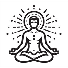 Yoga meditation vector icon