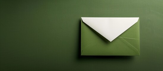 Green envelopes composition with one white envelope on a green background, ideal for copy space image.