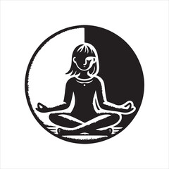 Yoga meditation vector icon
