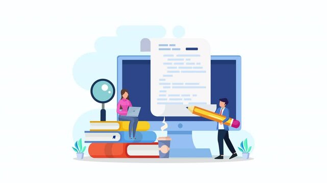 Copywriter 2d video animation 4k clip