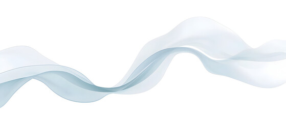 Obraz premium A flat vector illustration of a flowing ribbon in the wind, smooth wavy lines, soft blue fabric with subtle shading, abstract wind lines curving around the ribbon. White background