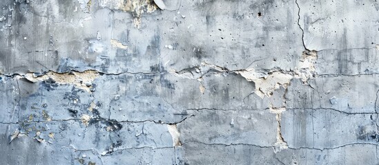 Obraz premium The antique gray wall creates an abstract vintage background with textures of aged concrete and cracked plaster for a copy space image.